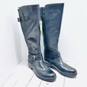 Naturalizer NEW WITHOUT BOX Black Leather Rena Riding Boots Size 7 Wide Shaft